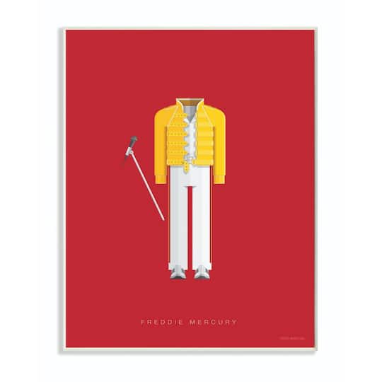 Stupell Industries Freddie Mercury Yellow Jacket Wooden Wall Plaque
